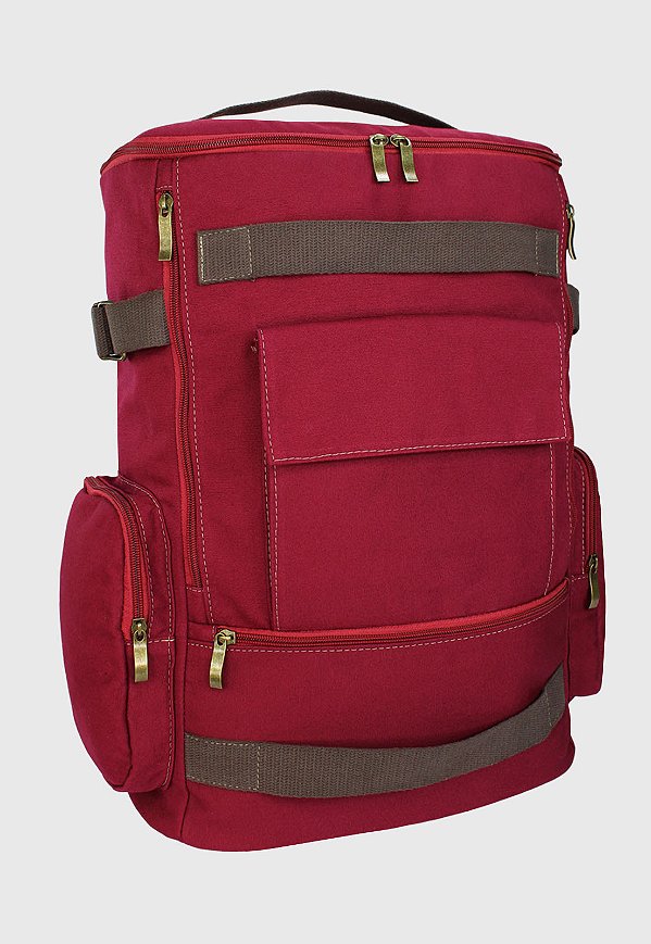 Lenna's Mochila de Lona Grande Masculina Feminina Comporta Notebook Casual e Viagens Bordô LE13