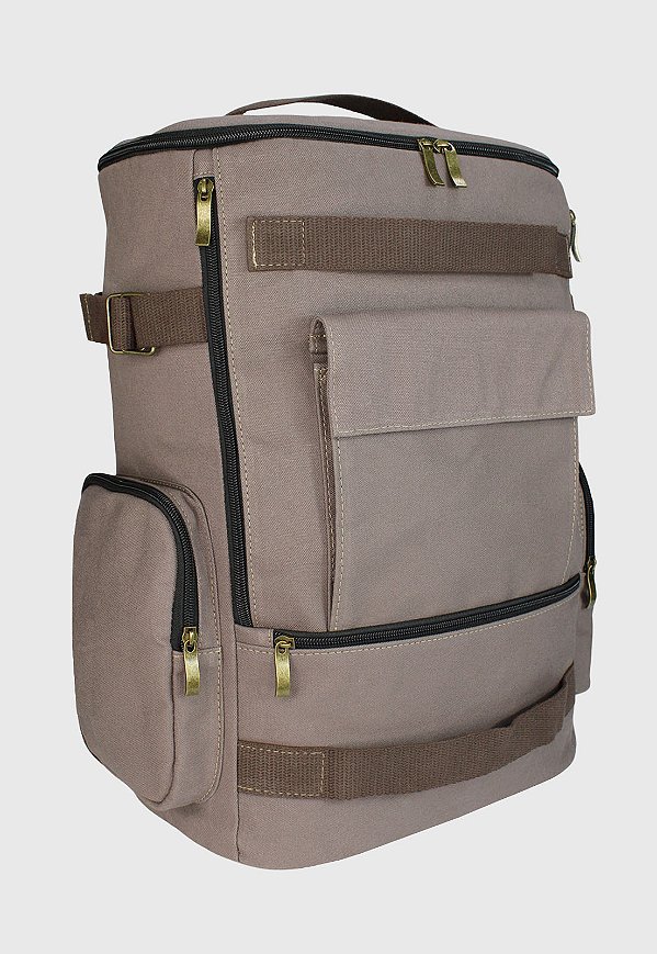Lenna's Mochila de Lona Grande Masculina Feminina Comporta Notebook Casual e Viagens Cinza LE13
