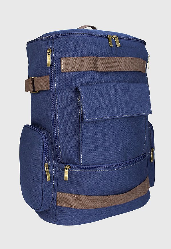 Lenna's Mochila de Lona Grande Masculina Feminina Comporta Notebook Casual e Viagens Azul LE13