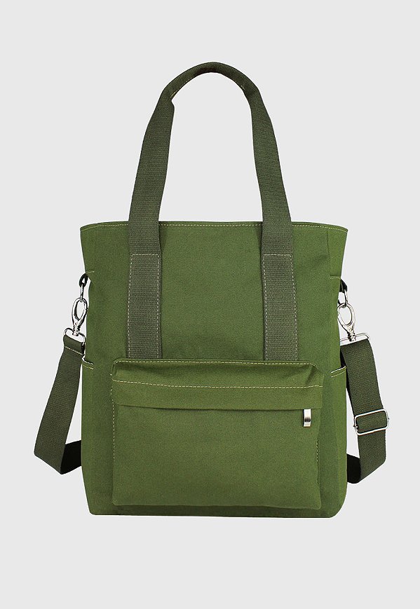 Lenna's Bolsa Transversal e de Ombro Tote Bag de Lona Verde A025