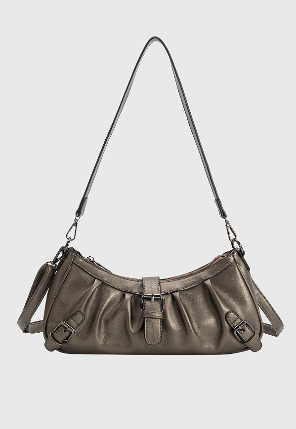 Bolsa Cargo Feminina Transversal e de Ombro com Fivelas Ouro Velho B079