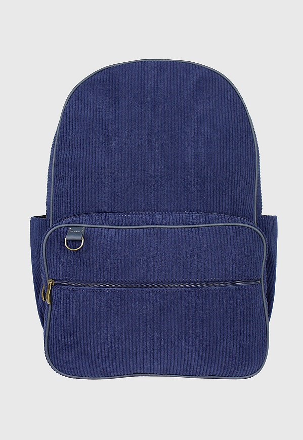 Lenna's Mochila Unissex Grande de Veludo Cotelê Comporta Notebook Azul A026