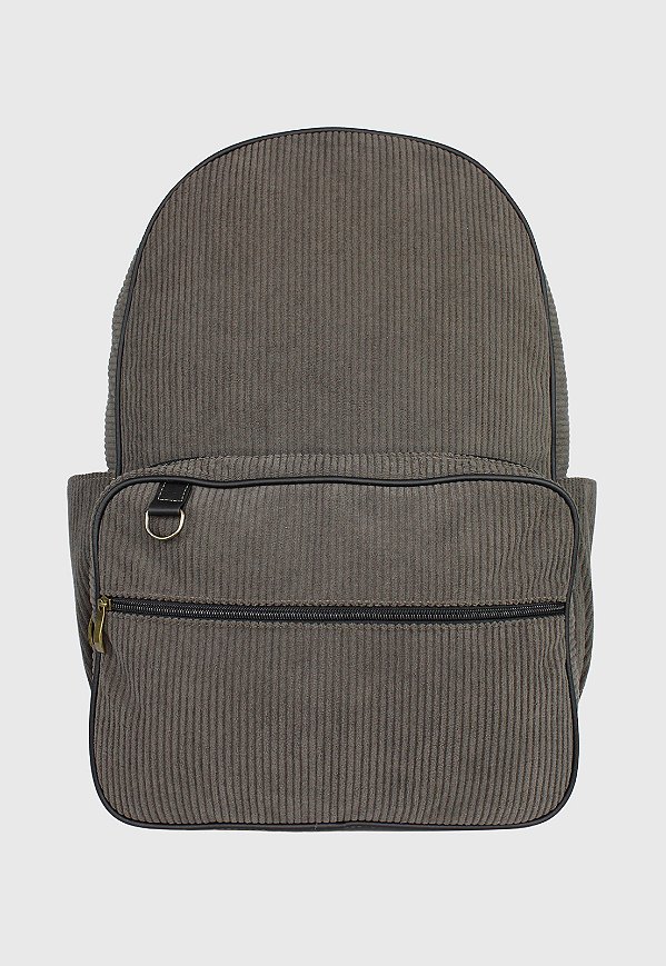 Lenna's Mochila Unissex Grande de Veludo Cotelê Comporta Notebook Cinza A026