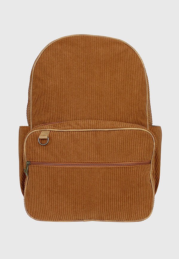 Lenna's Mochila Unissex Grande de Veludo Cotelê Comporta Notebook Caramelo A026