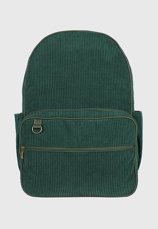 Lenna's Mochila Unissex Grande de Veludo Cotelê Comporta Notebook Verde A026