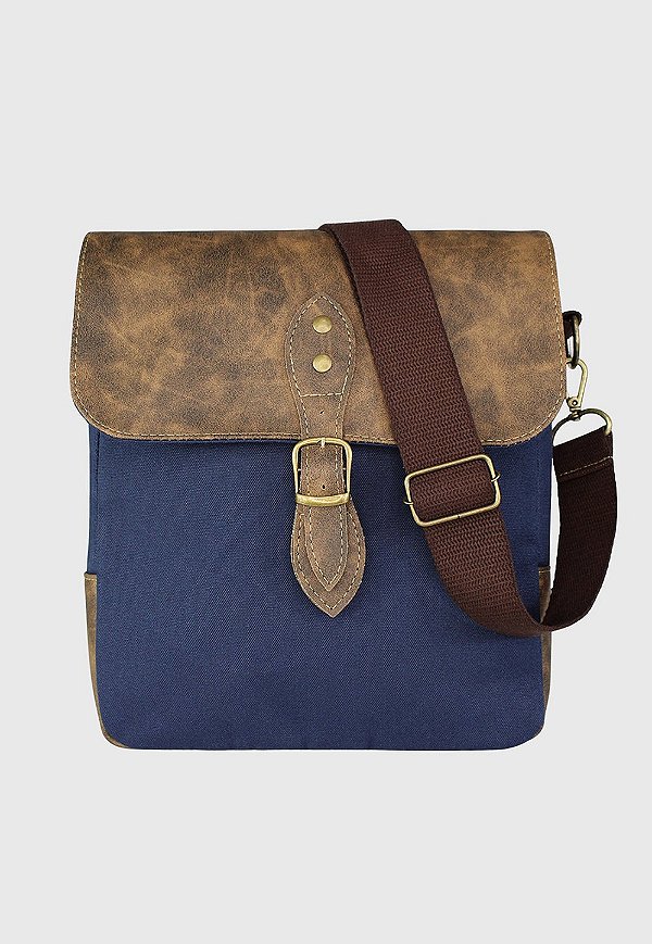 Lenna's Bolsa Transversal de Lona Com Estilo Retrô Vintage Azul LE15