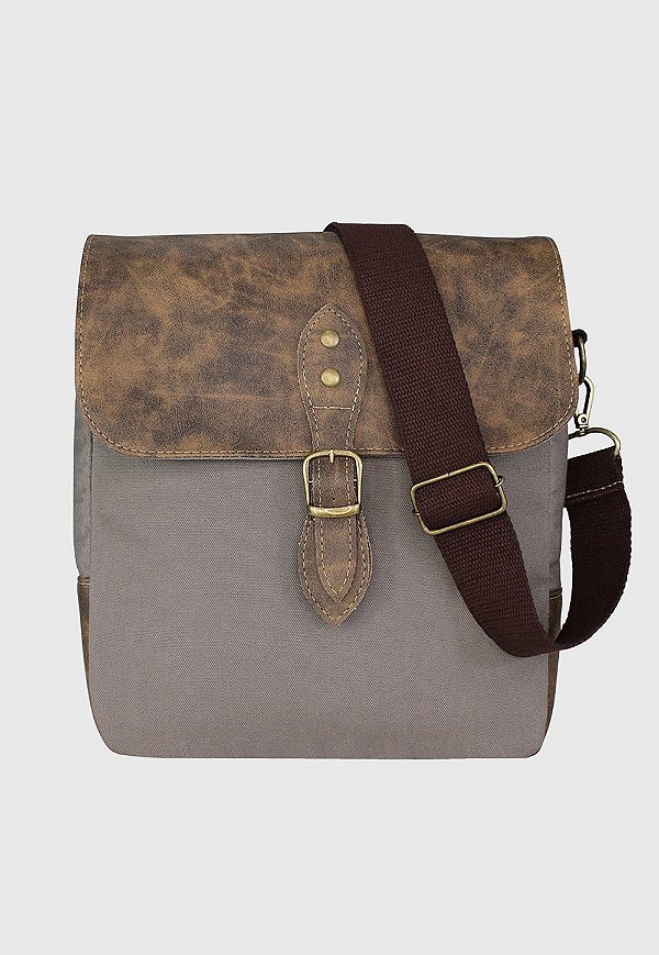 Lenna's Bolsa Transversal de Lona Com Estilo Retrô Vintage Cinza LE15