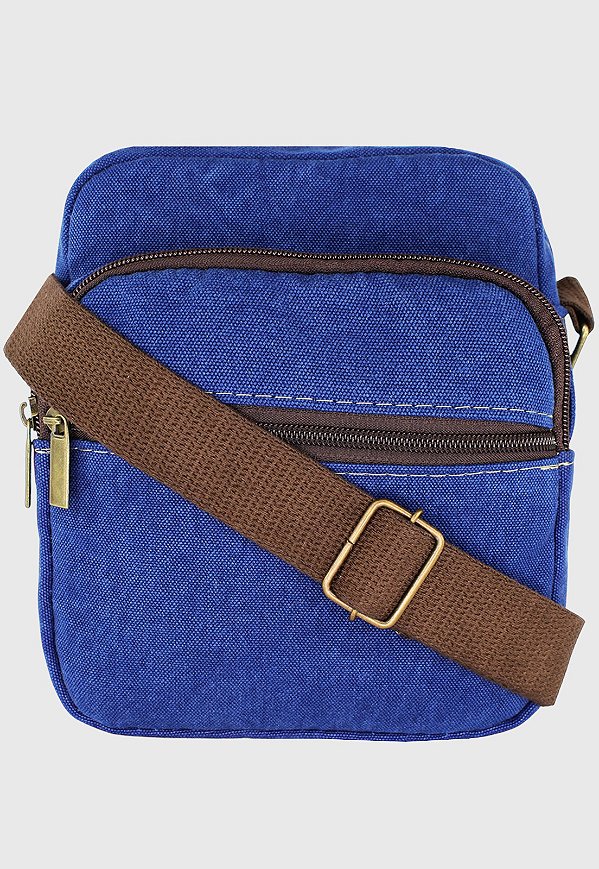 Shoulder Bag Bolsa Transversal Lona Azul A009