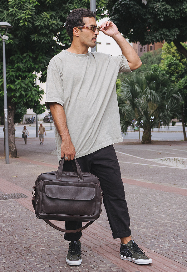 Bolsa de Mão Pasta Transversal Executiva para Notebook Marrom A013