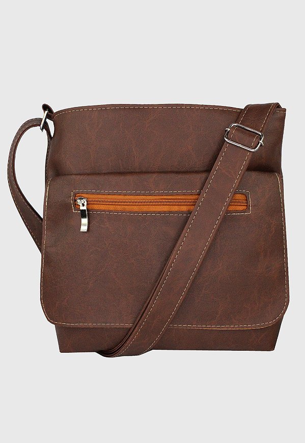 Bolsa Transversal Básica Material Sintético Caramelo L007