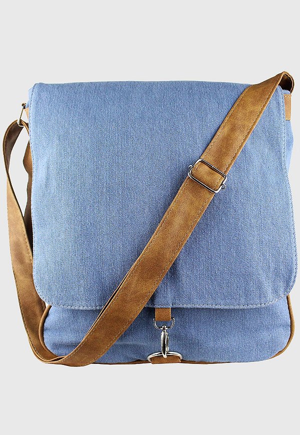 Bolsa Transversal Jeans Azul Delavê L068