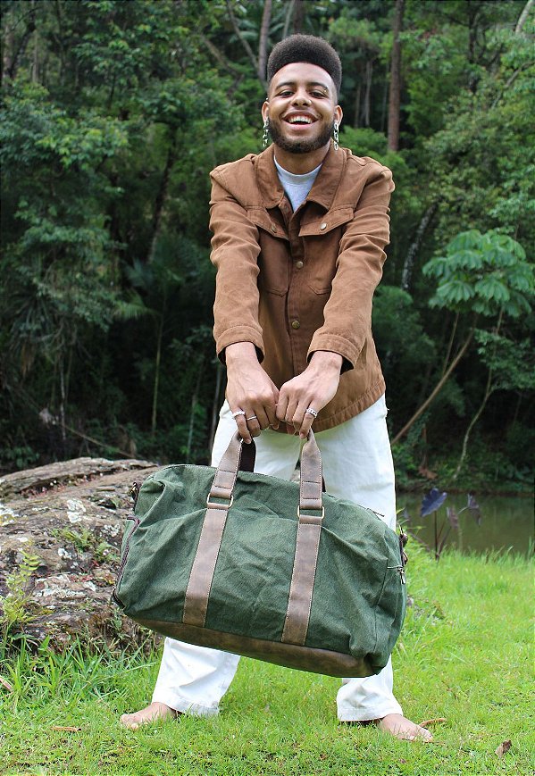 Mala de Viagem Masculina Feminina Verde Militar A014