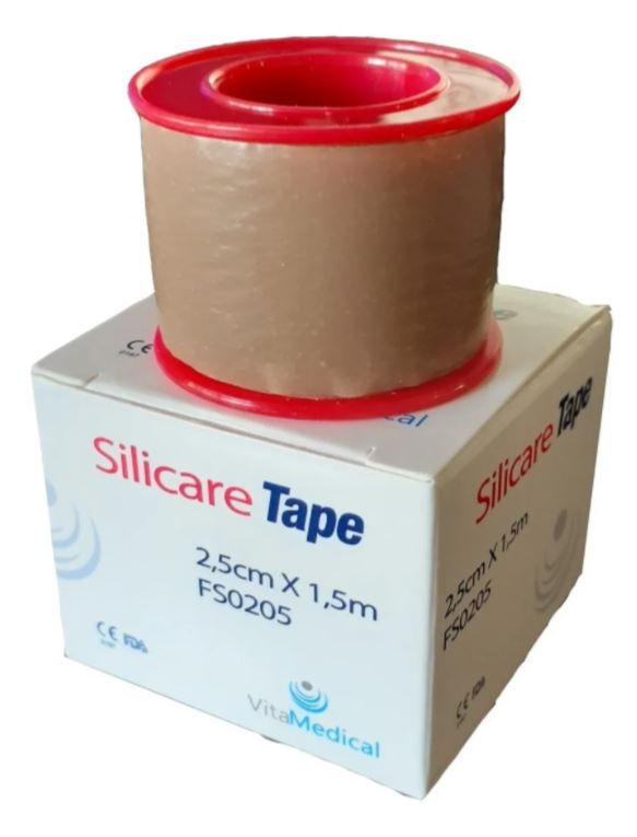 Fita De Silicone (Para Cicatrizes e Queloides) Silicare Tape 2,5cm x 1,5 Metro- Vita Medical