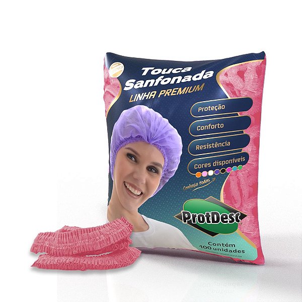 Touca Rosa Bebê Descartável Pacote C/100 - ProtDesc