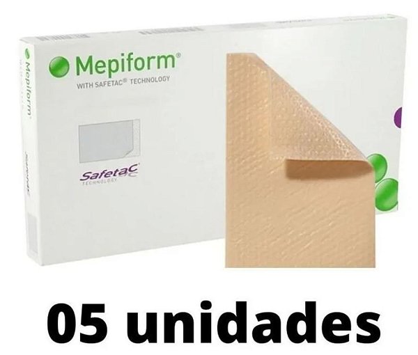 Caixa C/5 Unidades de Curativos Mepiform 4 x 30cm De Silicone Para Cicatrizes e Queloides - Molnlycke
