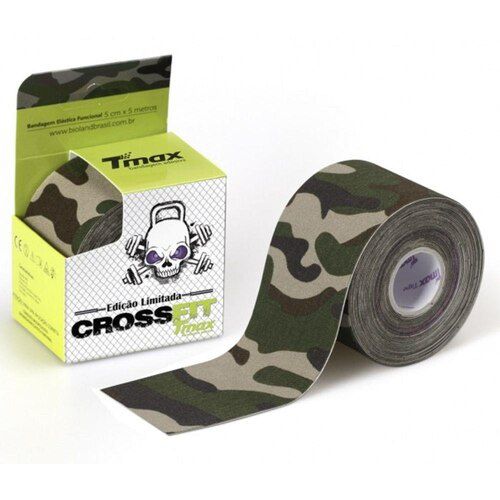 Fita de Kinésio/Bandagem Crosstape Verde Camuflada 05cm x 5mt -Tmax