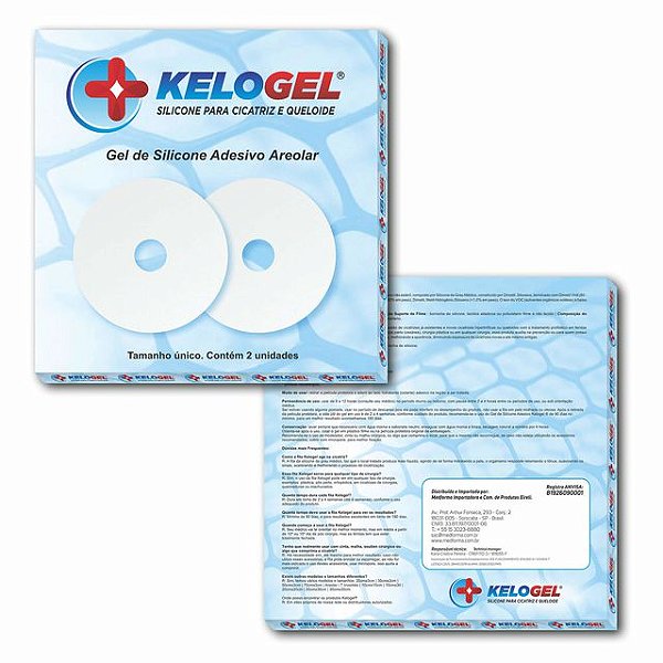 Fita de Silicone Adesivo Areolar 7.6X7.6CM 2Un (Par) - KeloGel