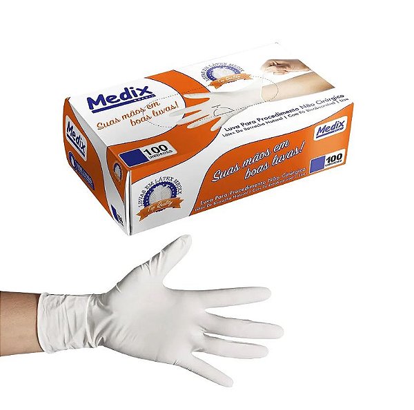 Luva de Procedimento Látex C/Pó PC/100 Unidades Tam P - Medix