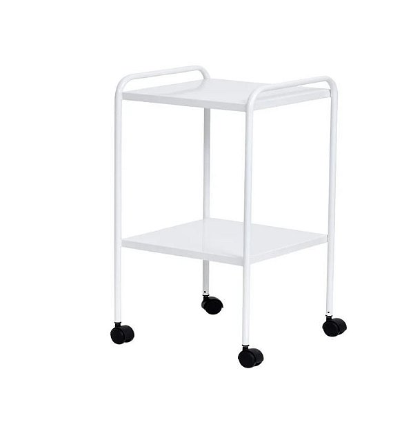 Mesa Auxiliar em Pintura Epóxi 40x40x80cm com Rodizio - S-0840-B