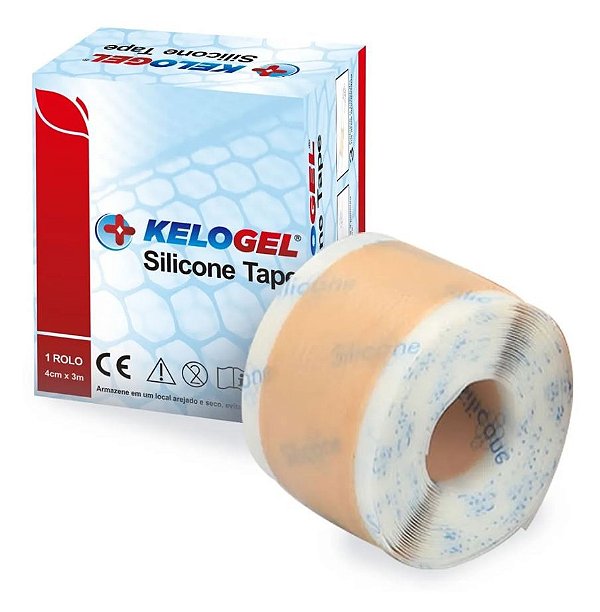 Fita Adesiva Silicone Tape Kelogel Médico Hospitalar 4cmx 3,0m Rolo - KeloGel