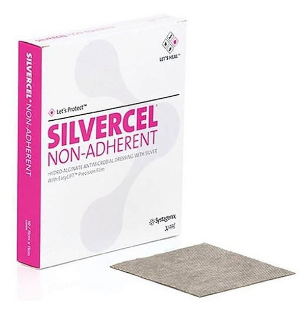 Curativo Silvercel Hidroalginato com Prata Não Aderente 5 x 5cm Un - Systagenix