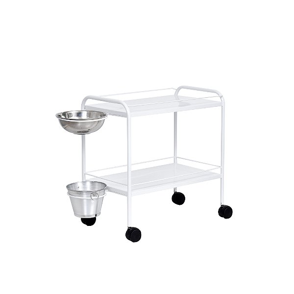 Carro Curativo C/ Balde e Bacia em Pintura Epóxi S-0240 - Salutem