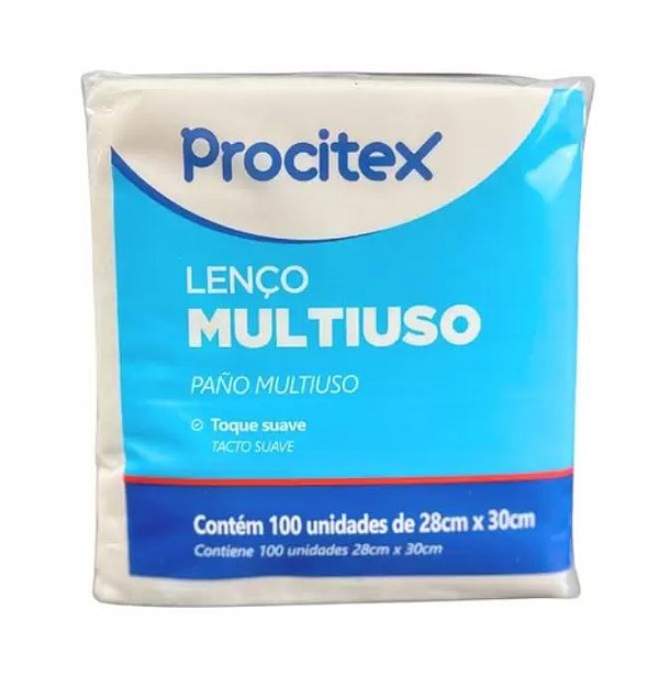 Lenço P/ Banho 28x30 Não Tecido Pacote C/100 Unidades - Procitex