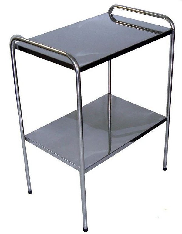 Mesa Auxiliar Inox 40 x 60 x 80cm com Ponteira S-0860-D - Salutem