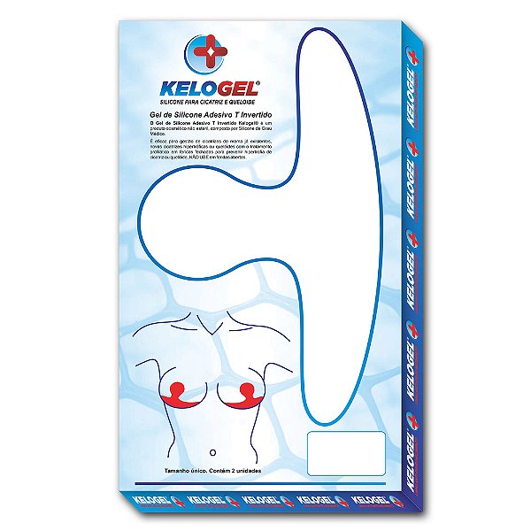 Fita Adesiva Em Gel Silicone Para Mamoplastia e Mastopexia T Invertido 23cm X 13cm (PAR) - Kelogel