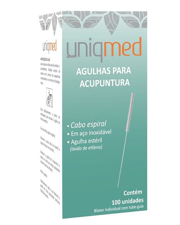 Agulha para Acupuntura 0,25x30mm Caixa C/100 Unidades - Uniqmed