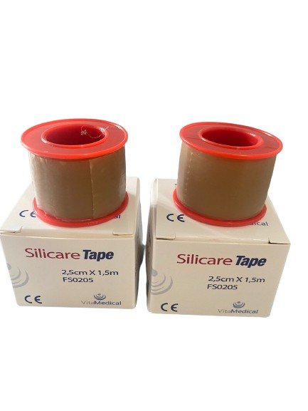 2 Rolos de Fita De Silicone (Para Cicatrizes e Queloides) Silicare Tape 2,5cm x 1,5 Metro - Vita Medical