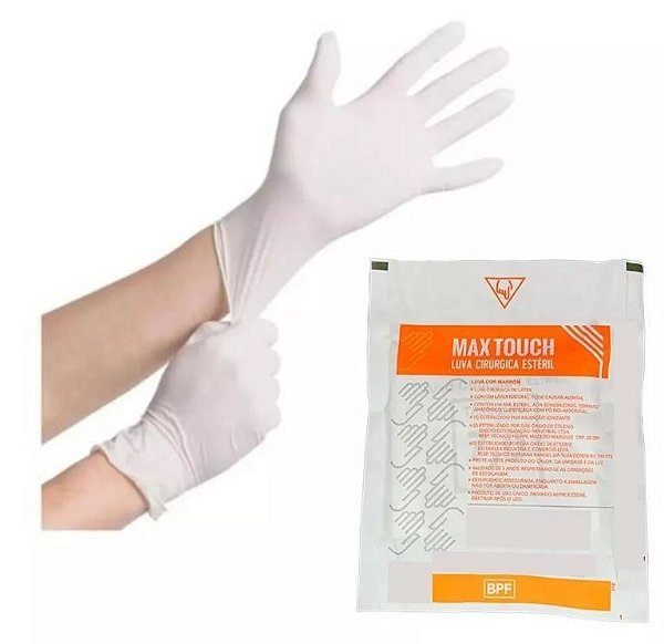 Luva Látex Cirúrgica 6,5 Estéril (PAR) Com Pó  - Max Touch