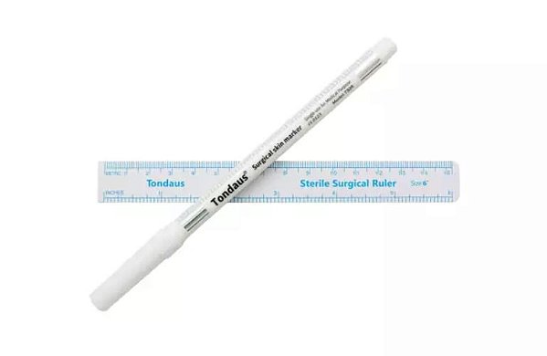 Caneta Para Marcação Pele Cor Branca Ponta Grossa 1.0mm - Tondaus