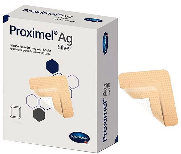 Curativo Proximel Ag de Silicone Com Borda e Prata 10x10cm Unidade - Hartmann