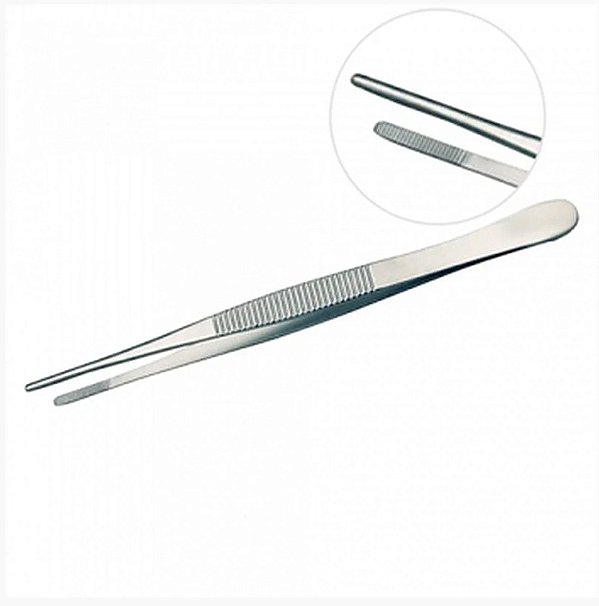 Pinça Anatômica Dissecção Fino 14,5cm em Aço Inox - Vital Gold