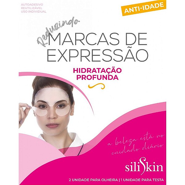 3 Adesivos Silicone Para Testa E Olheiras Anti Rugas Lavável - Siliskin