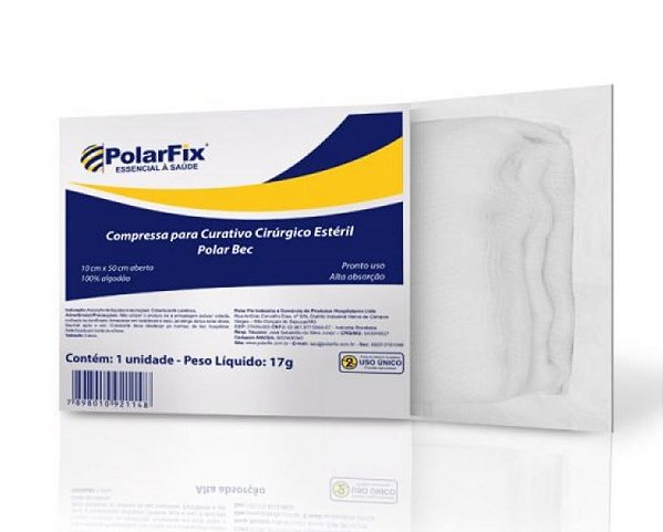 Curativo Algodonado Estéril 15cm x 60cm (Aberto) tipo Zobec - Polar Fix
