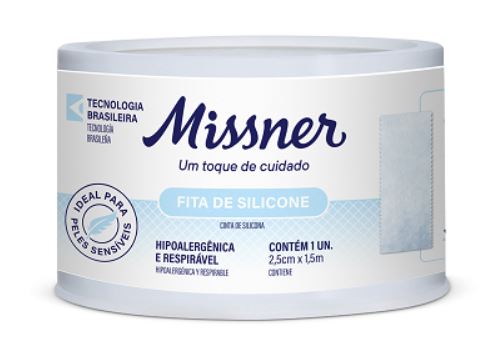 Fita de Silicone Hipoalérgica (Remoção Suave) Azul 2,5cm X 1,5m - Missner