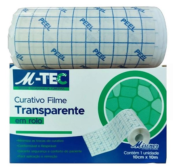 Curativo Filme Transparente Rolo 10cm x 10 metros M-Tec - Missner