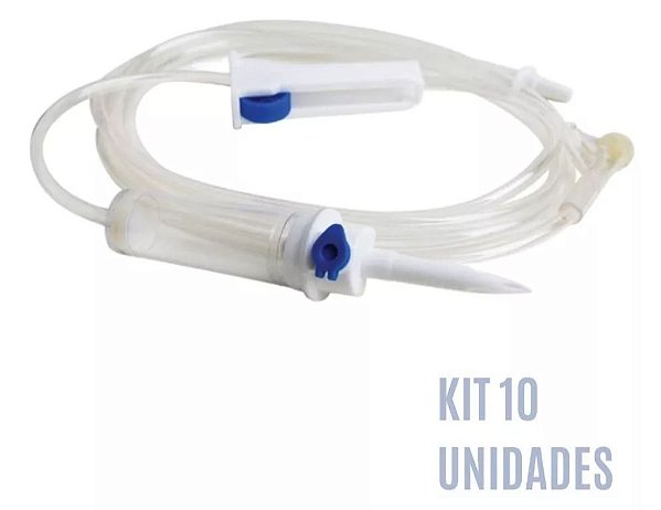 Kit 10 Equipos Macrogotas C/Injetor Lateral - Descarpack
