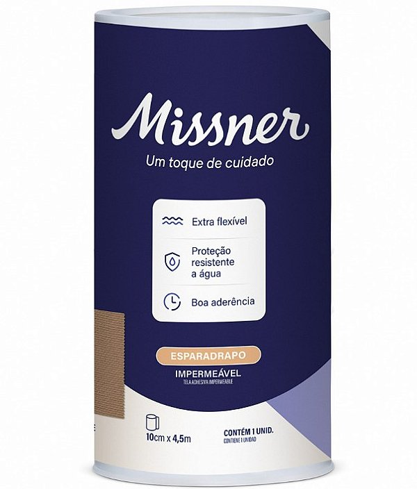 Esparadrapo Bege 10cm x 4,5m Impermeável Unidade - Missner