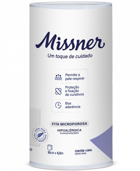 Fita Micropore Branca 10cm x 4,5m -Missner
