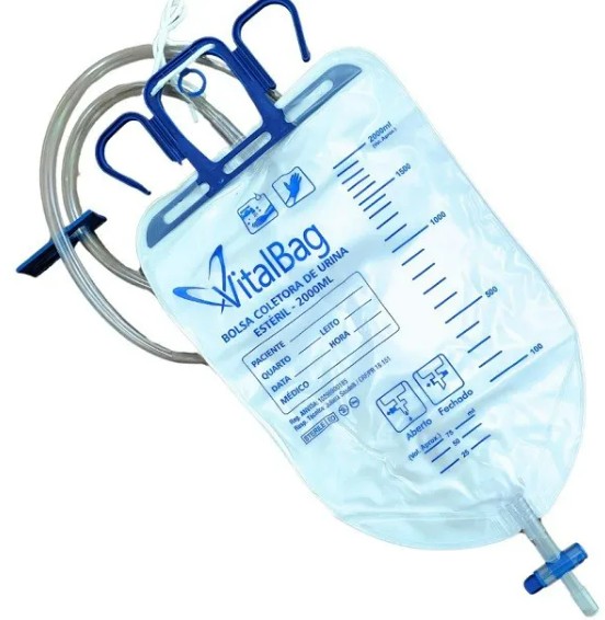 Bolsa Coletora de Urina 2 Litros Sistema Fechado - Vital Bag