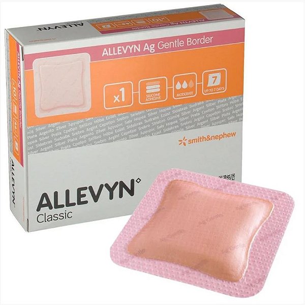 Curativo Allevyn Gentle Border AG (Com Prata) 10 X10cm Unidade - Smith&Nephew