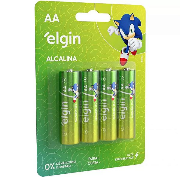 Pilha Alcalina AA C/4 Unidades Tamanho Comum - Elgin