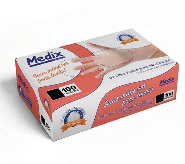 Luva De Vinil Com Pó Tamanho M - Medix