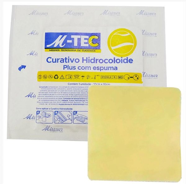 Curativo Hidrocoloide Plus C/ Espuma 10 x 10cm M-Tec Unidade - Missner