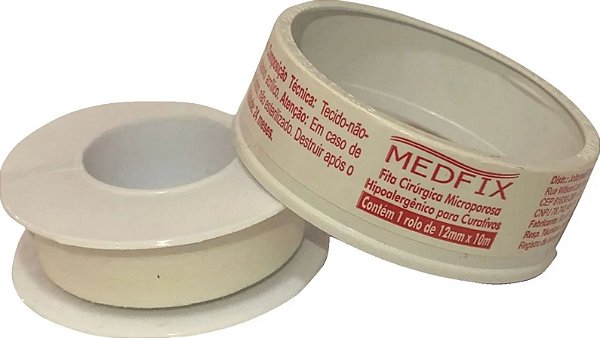 Fita Micropore Branca 12mm x 10 Metros - Medfix