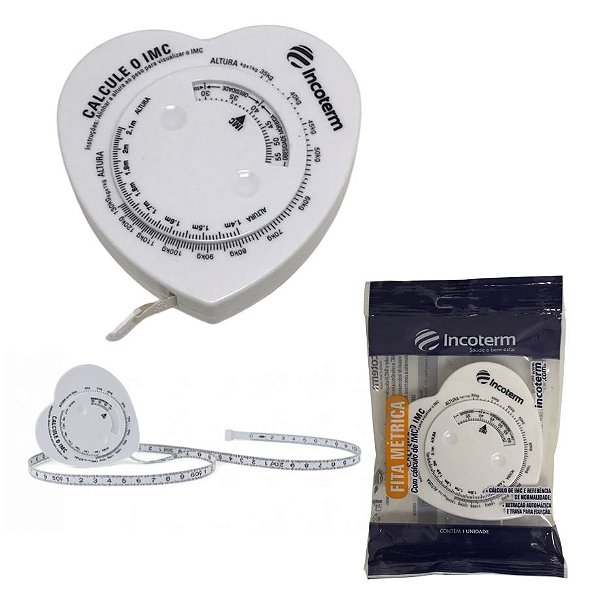 Fita Métrica Antropométrica Corporal Com Cálculo De IMC 0 a 150 cm - Incoterm