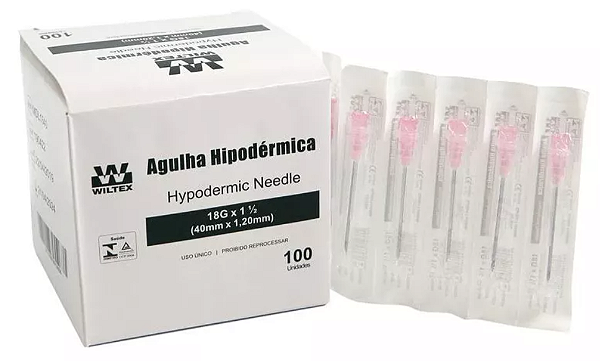 Agulha Descartável 40x12mm Caixa C/100 Unidades - Wiltex